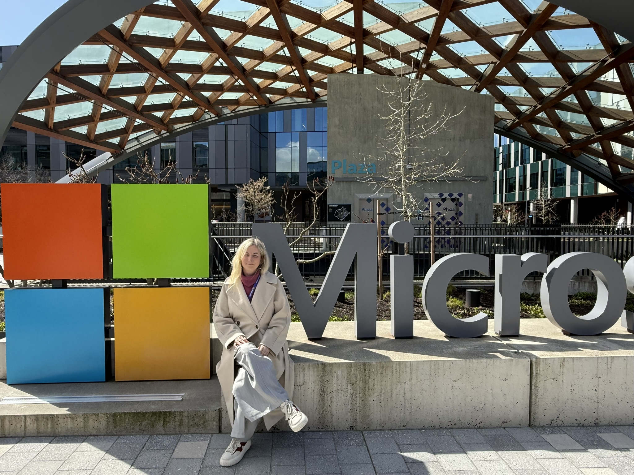 Me next to the Microsoft logo placeholder